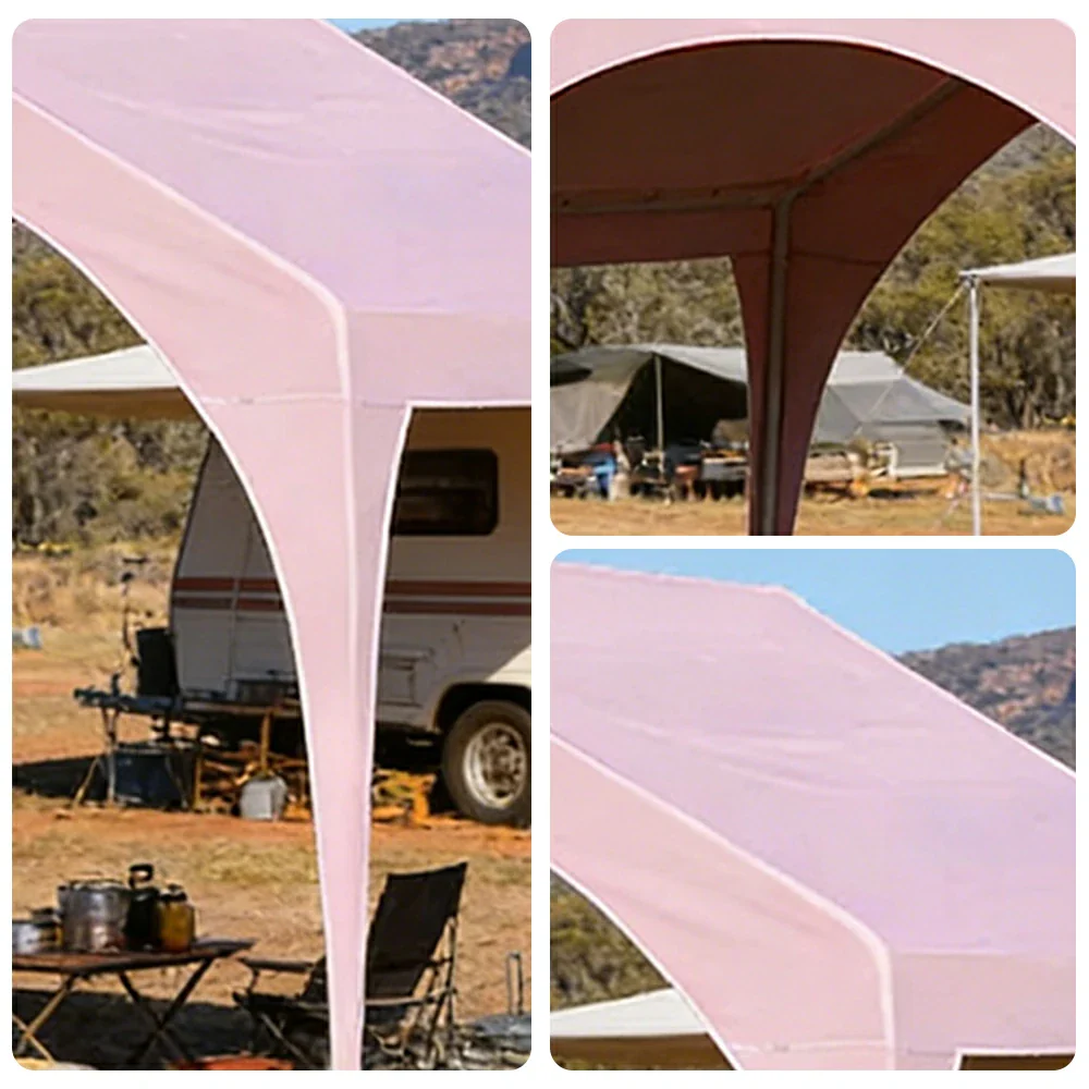 TREKKA Outdoor Arch Canopy Gazebo - 3x3m Canopy Only with Reinforced Steel Frame, Waterproof & UV-Resistant Fabric, Wind-Stable Structure - Pink - Image 3