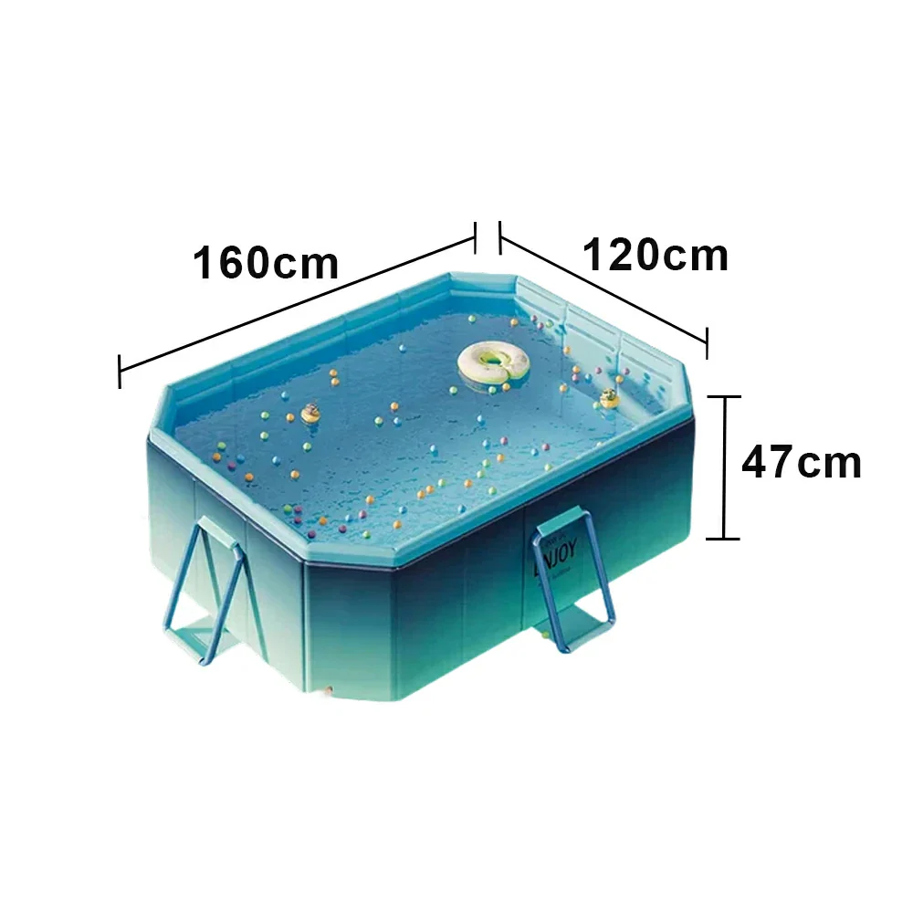 TREKKA Reinforced Family Swimming Pool Double Layer Composite High Strength 160/210/260cm Family Backyard Use - Blue - Image 6