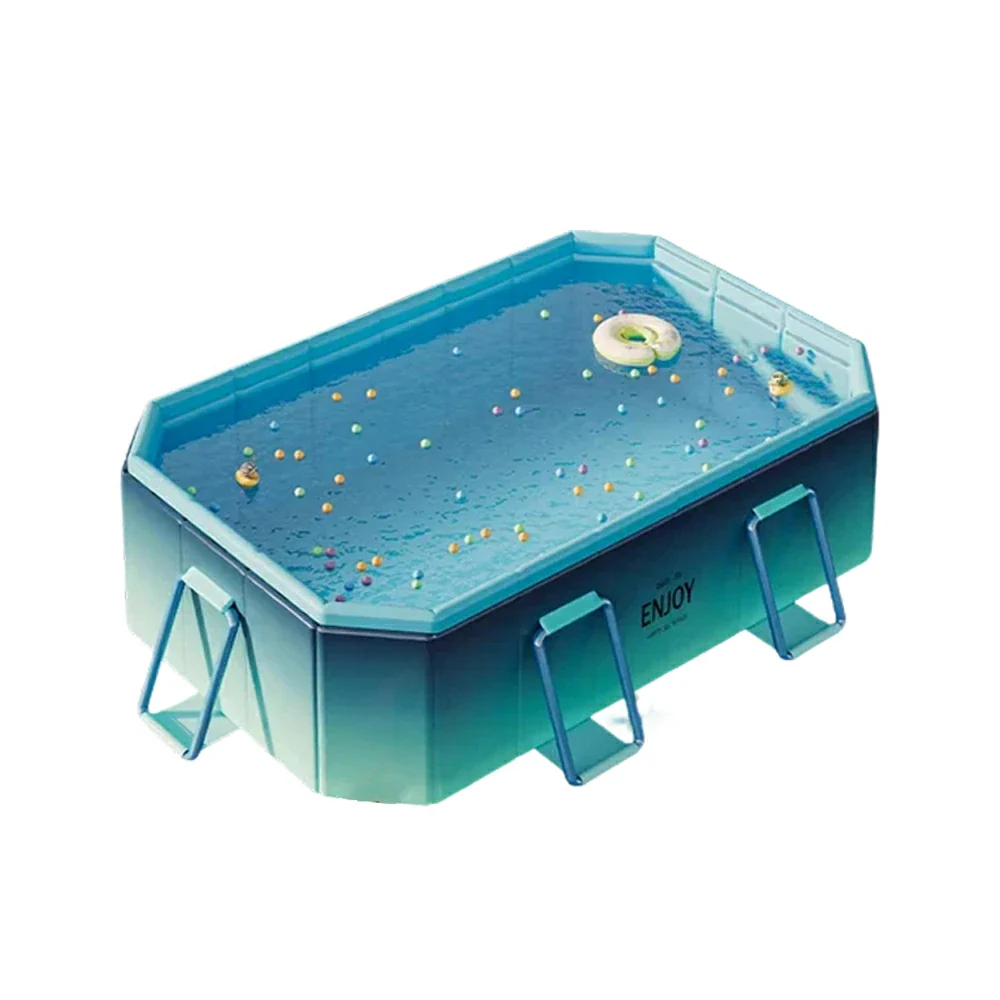 TREKKA Reinforced Family Swimming Pool Double Layer Composite High Strength 160/210/260cm Family Backyard Use - Blue - Image 7