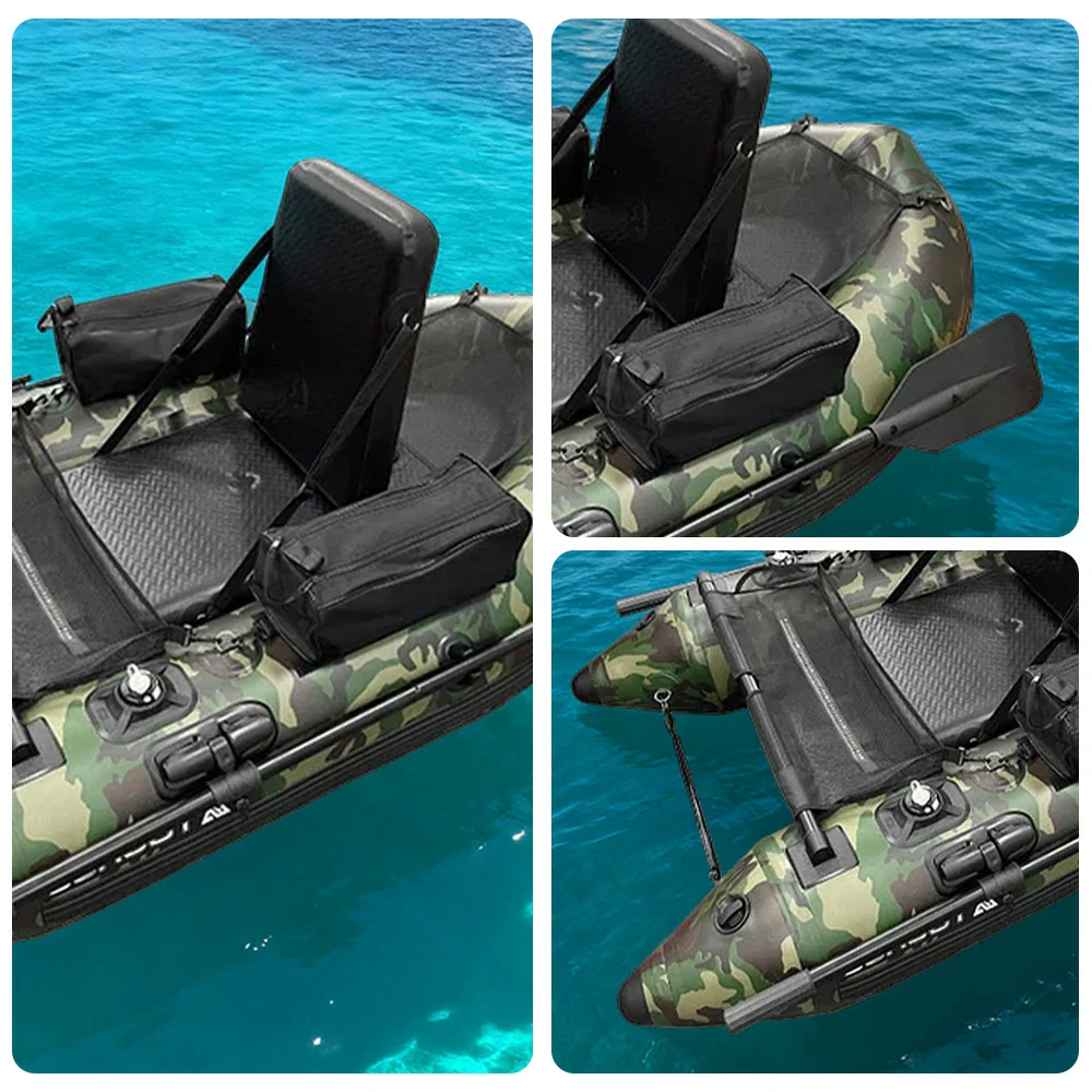 TREKKA Inflatable Kayak - Dual Air Chamber System, Durable PVC, High-Back Support Chair, Perfect for Sea & Lake Fishing - Camouflage - Image 3