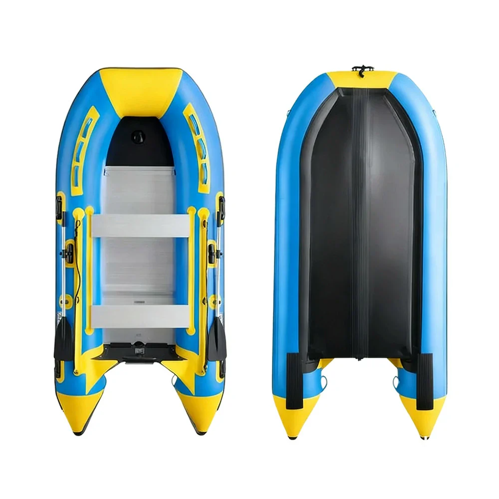 TREKKA 230/330/380cm Inflatable Kayak Durable PVC Construction Multi-Chamber Design Quick-Drain Valve Ideal for Fishing & Recreation - Blue - Image 6