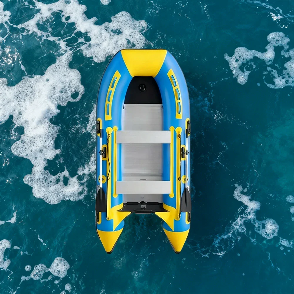 TREKKA 230/330/380cm Inflatable Kayak Durable PVC Construction Multi-Chamber Design Quick-Drain Valve Ideal for Fishing & Recreation - Blue - Image 7