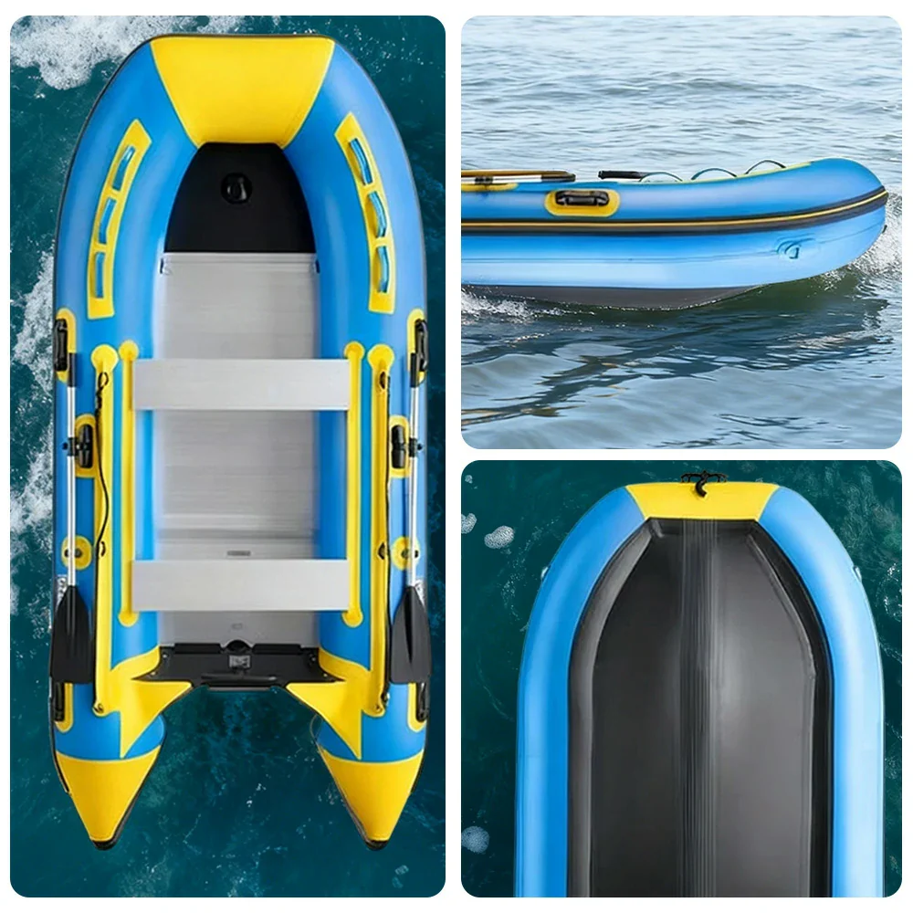 TREKKA 230/330/380cm Inflatable Kayak Durable PVC Construction Multi-Chamber Design Quick-Drain Valve Ideal for Fishing & Recreation - Blue - Image 8