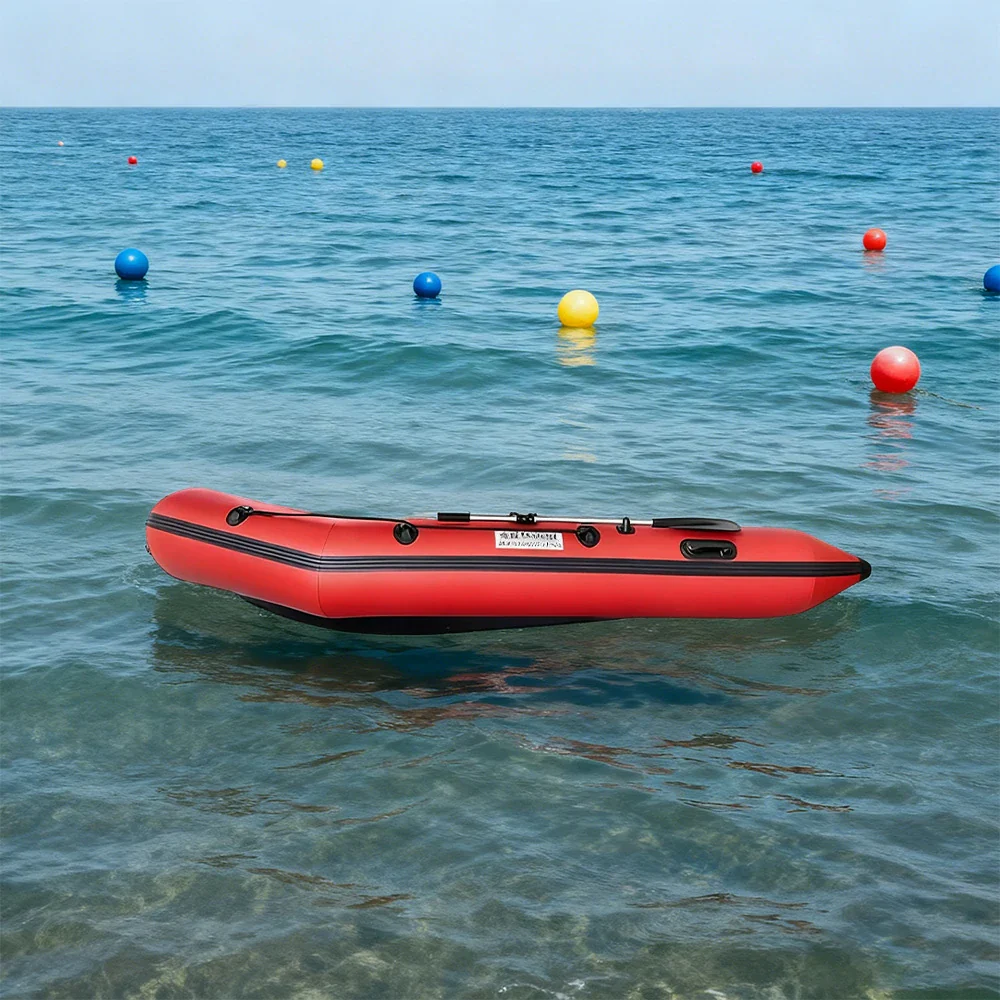 TREKKA 230/280/330cm Inflatable Kayak Durable PVC Construction Multi-Chamber Design Quick-Drain Valve Ideal for Fishing & Recreation - Red - Image 14