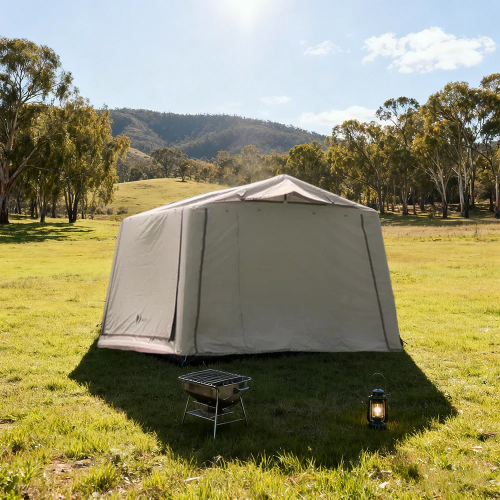 TREKKA Multi-Awning Ridge Camping Tent 7.8 Blackout Edition - UV-Resistant, Waterproof, Spacious Interior, Quick Setup - Black - Image 4