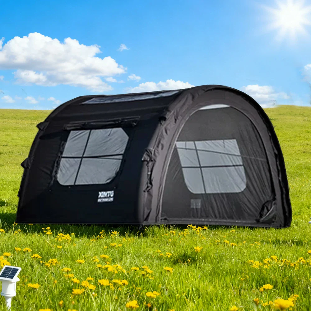 TREKKA Modular Inflatable Camping Tent for 2–3 People - All-Season Design, Extra-Stable Structure, Ideal for Autumn & Winter Camping - Black - Image 4