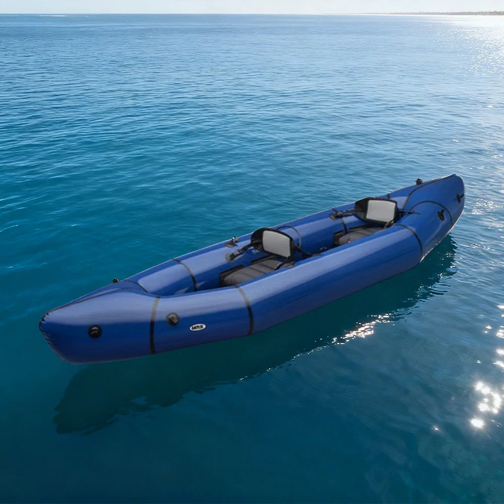 TREKKA 2-Person Inflatable Kayak Streamlined Patented Hull Lightweight Compact Design Spacious Interior for Recreation & Travel - Blue - Image 2
