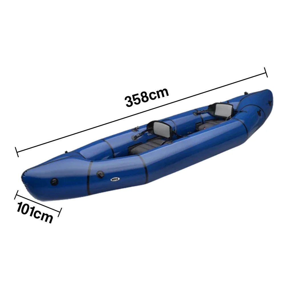 TREKKA 2-Person Inflatable Kayak Streamlined Patented Hull Lightweight Compact Design Spacious Interior for Recreation & Travel - Blue - Image 5