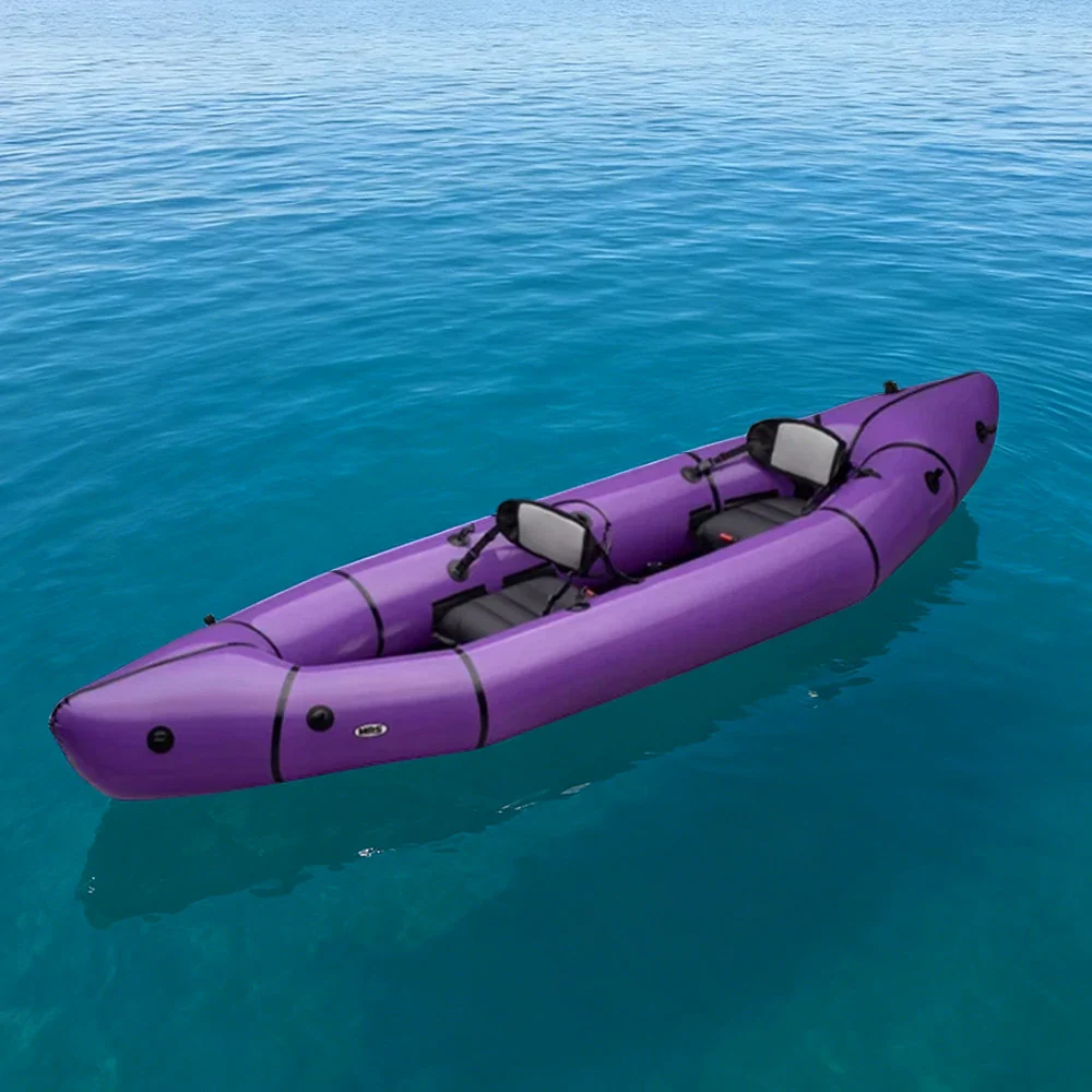 TREKKA 2-Person Inflatable Kayak Streamlined Patented Hull Lightweight Compact Design Spacious Interior for Recreation & Travel - Purple - Image 2