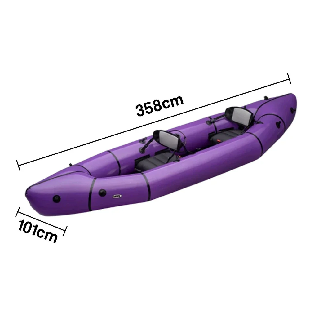 TREKKA 2-Person Inflatable Kayak Streamlined Patented Hull Lightweight Compact Design Spacious Interior for Recreation & Travel - Purple - Image 5