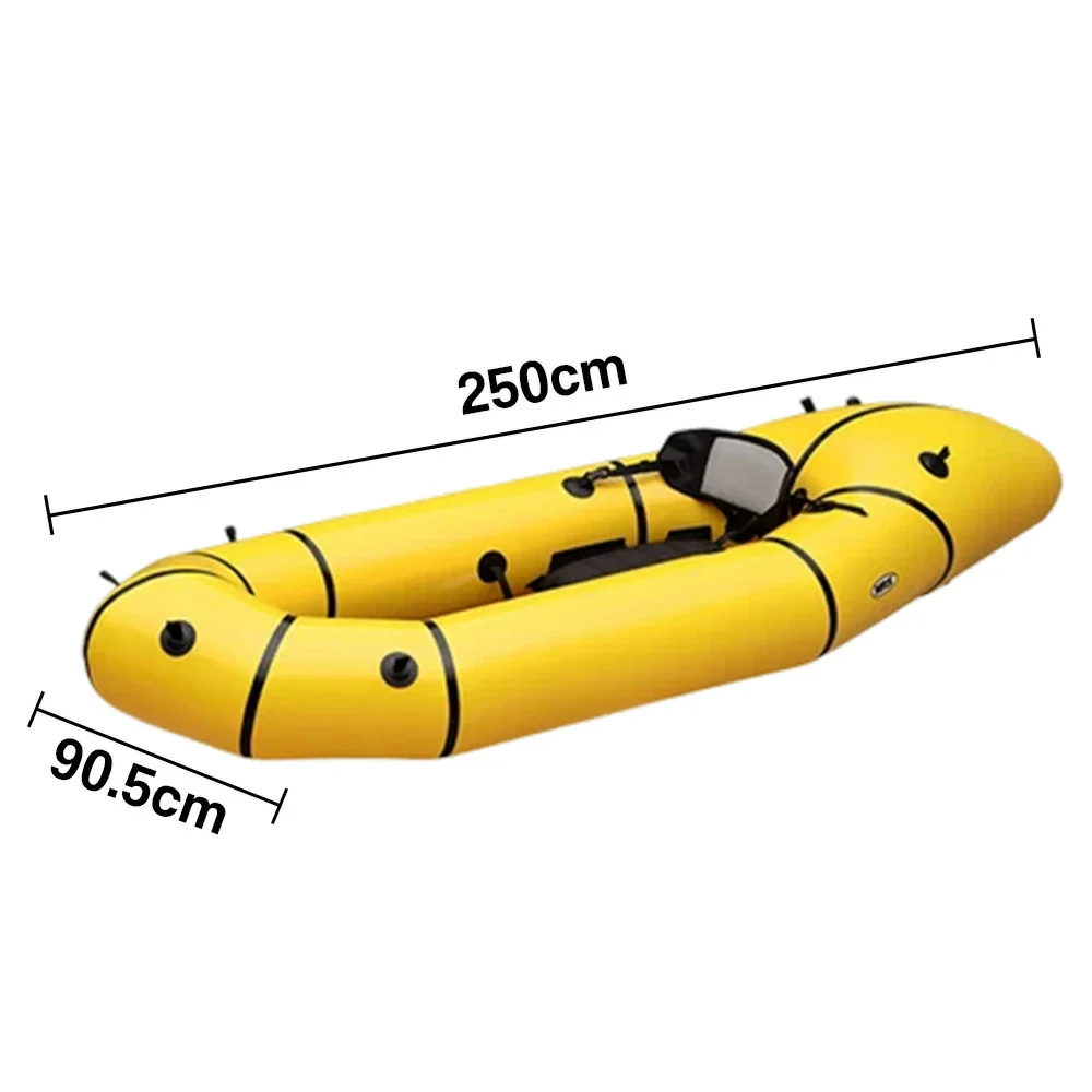 TREKKA Single Inflatable Kayak Lightweight Compact Design Breathable Mesh Backrest Ideal for Boating & Fishing - Yellow - Image 5
