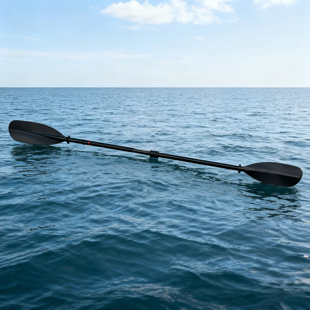 TREKKA Fiberglass Paddle Adjustable Blade Splash Guard 220cm Lightweight for Inflatable Kayaks & Canoes - Black - Image 2