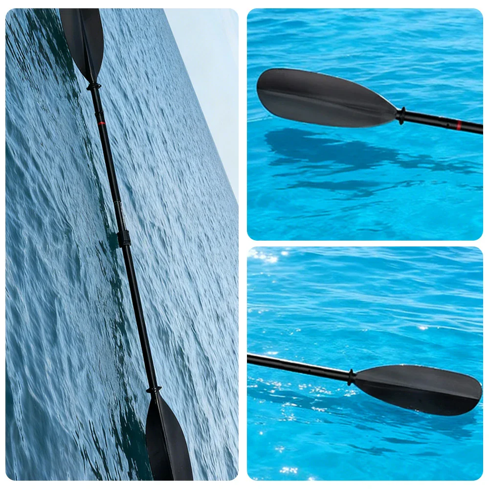 TREKKA Fiberglass Paddle Adjustable Blade Splash Guard 220cm Lightweight for Inflatable Kayaks & Canoes - Black - Image 3
