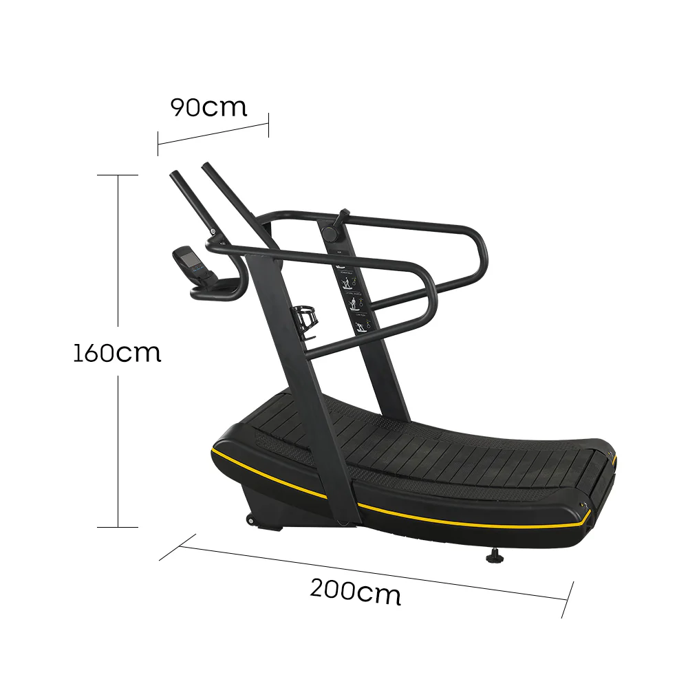 FITPRO BS005 8 Levels Magnetic Resistance Adjustment Manual Treadmill Home Gym Train Equipment Machine - Black&Yellow - Image 3