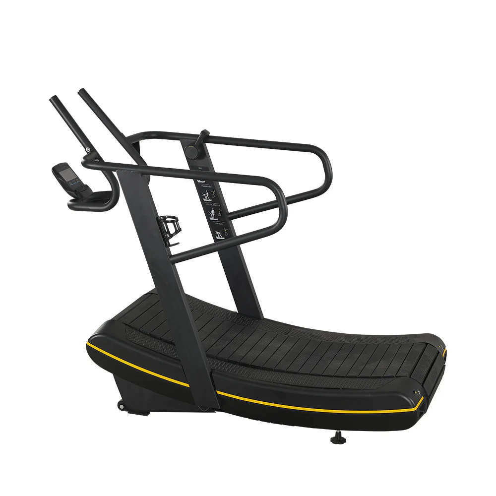 FITPRO BS005 8 Levels Magnetic Resistance Adjustment Manual Treadmill Home Gym Train Equipment Machine - Black&Yellow - Image 4
