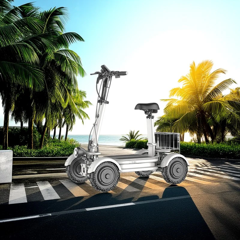 YIDI D4 1000W 48V 30Ah/40Ah/50Ah 11-inch Lithium Battery Foldable White High Carbon Steel Electric Scooter Drum Brake - Image 3