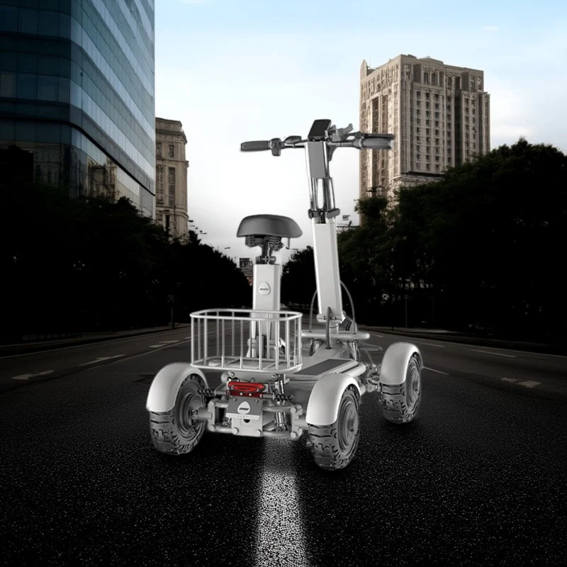 YIDI D4 1000W 48V 30Ah/40Ah/50Ah 11-inch Lithium Battery Foldable White High Carbon Steel Electric Scooter Drum Brake - Image 4