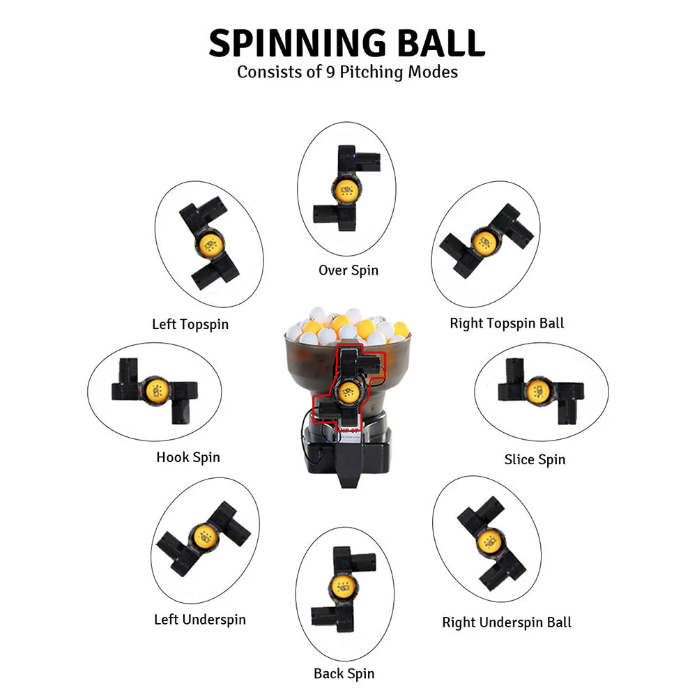 HUIPANG HP-07 Table Tennis Robot Trainer Ping Pong Spin Ball Training Machine - Image 4