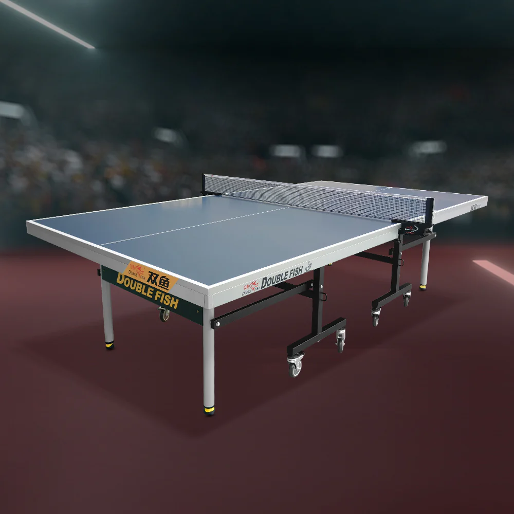 DOUBLE FISH 233 25mm Blue&gray Foldable Solo Play Indoor Table Tennis/Ping Pong Table - Bats Ball Net ITTF Approve - Image 5