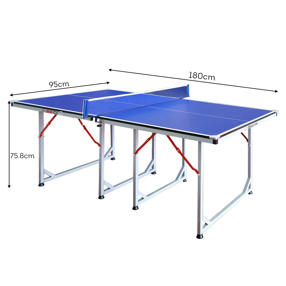 DOUBLE FISH C1 15mm Gray&Blue Indoor Table Tennis/Ping Pong Table - Bats Ball Net ITTF Approve - Image 5