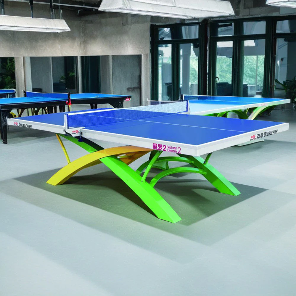DOUBLE FISH Volant Dream-2 25mm Yellow&Green&Blue Pro Indoor Table Tennis/Ping Pong Table - Bats Ball Net ITTF Approve - Image 3