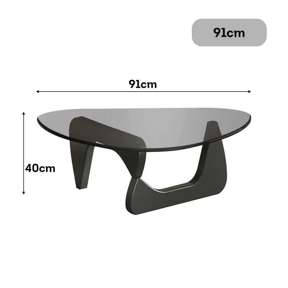 LIVARA Small/Large Glass Coffee Table Oak Coffee Table Legs - Image 5