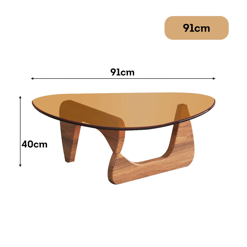 LIVARA Small/Large Glass Coffee Table Oak Coffee Table Legs - Image 7