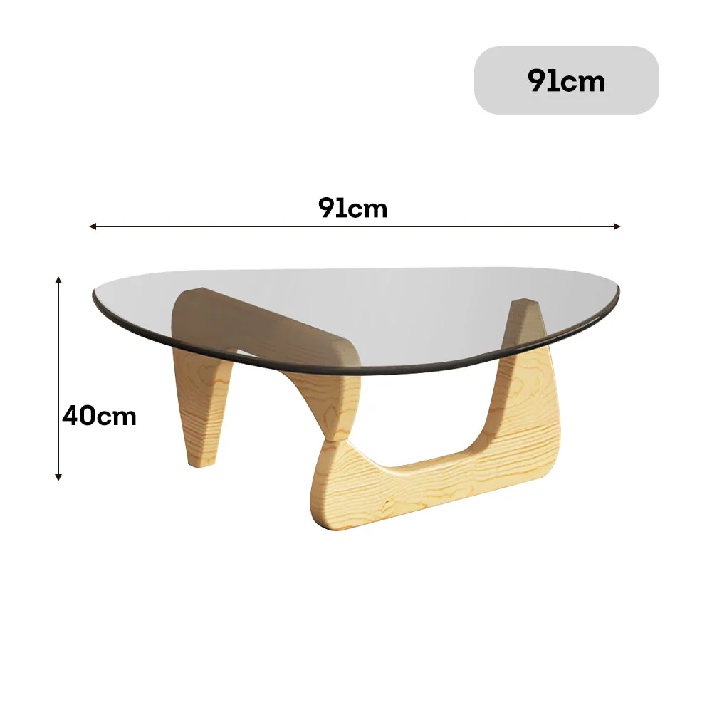LIVARA Small/Large Glass Coffee Table Oak Coffee Table Legs - Image 8