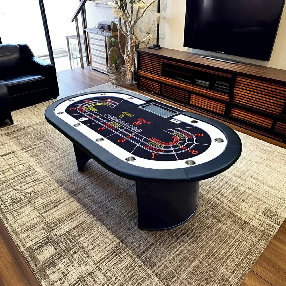 VERSA 244cm Length Roulette Table W/ Wheel Home Game Rooms Private Events - Black&White - Image 4