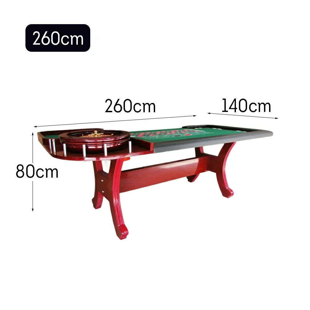 VERSA 240/260cm Length Roulette Table W/ Roulette Wheel Home Game Rooms Private Events - Red&Green - Image 7