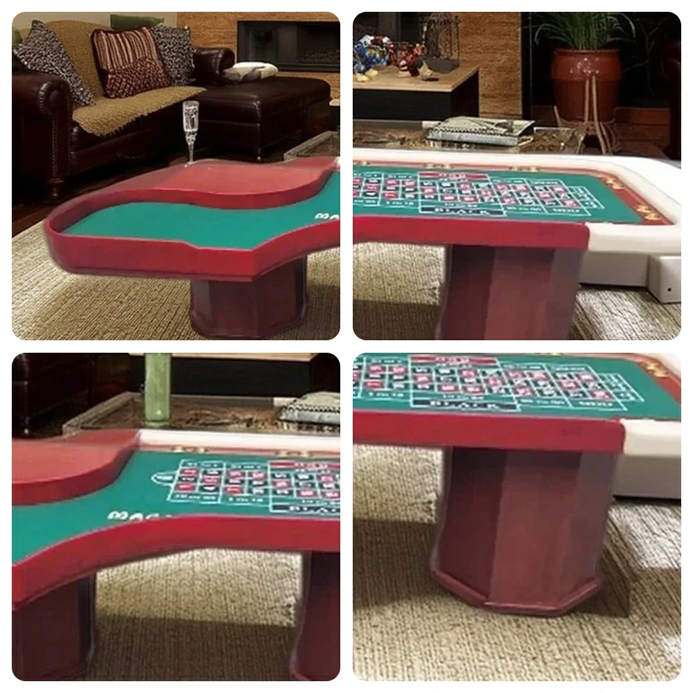 VERSA 240cm Length  Roulette Table W/ a 20-inch Roulette Wheel Home Game Rooms Private Events - Red&White - Image 3