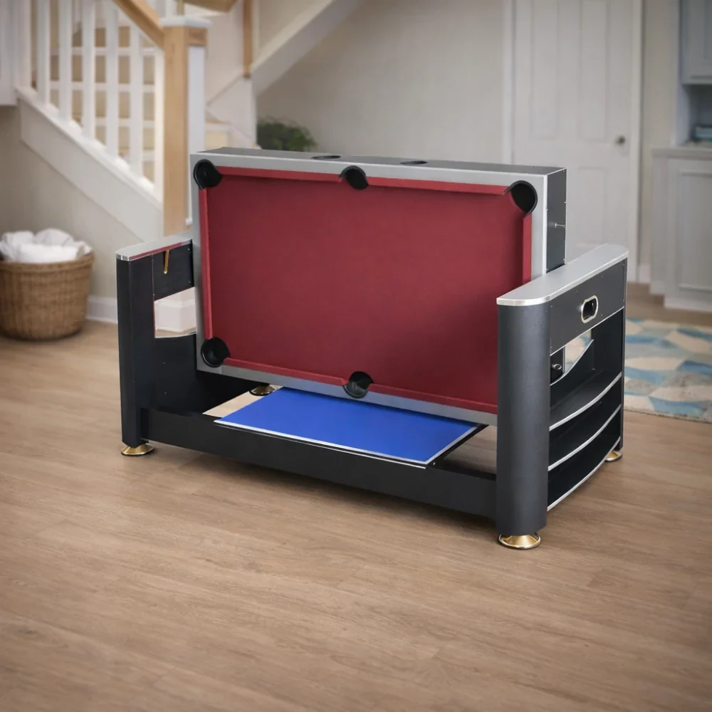 VERSA 7FT MDF 3-IN-1 Pool Table/Table Tennis Table/Air Hockey Black Frame - Image 4