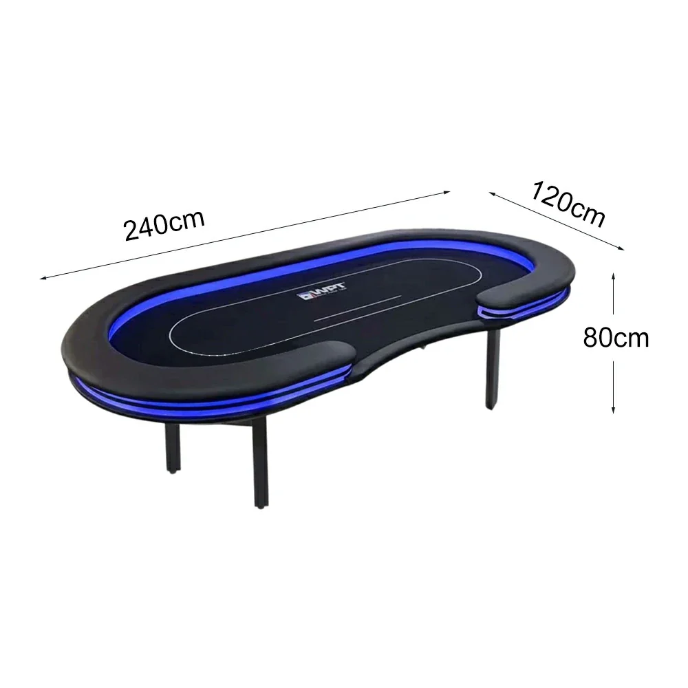 VERSA Foldable Poker Table with LED Lights - 213/240/260cm - Premium Home Game Edition, Multi-Player Layout - Purple & Black - Image 6