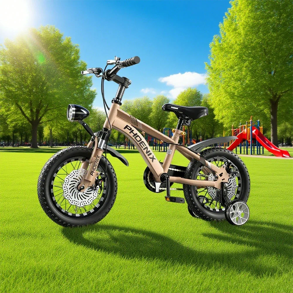 VOLTUS 14/18/22 Inch Children's Bicycle Foot Support & Training Wheels CNC Double-Layer Knife Ring - Golden - Image 9