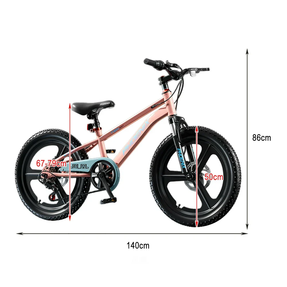 VOLTUS 18/20/22 Kids' Bike - Gear & Single-Speed Options, Integrated Wheels - Pink - Image 6