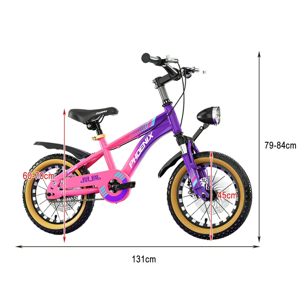 VOLTUS 14/18/22 Inch Children's Bicycle Foot Support & Training Wheels Magnesium Alloy Integrated Wheel CNC Double-Layer Knife Ring - Pink&Purple - Image 13
