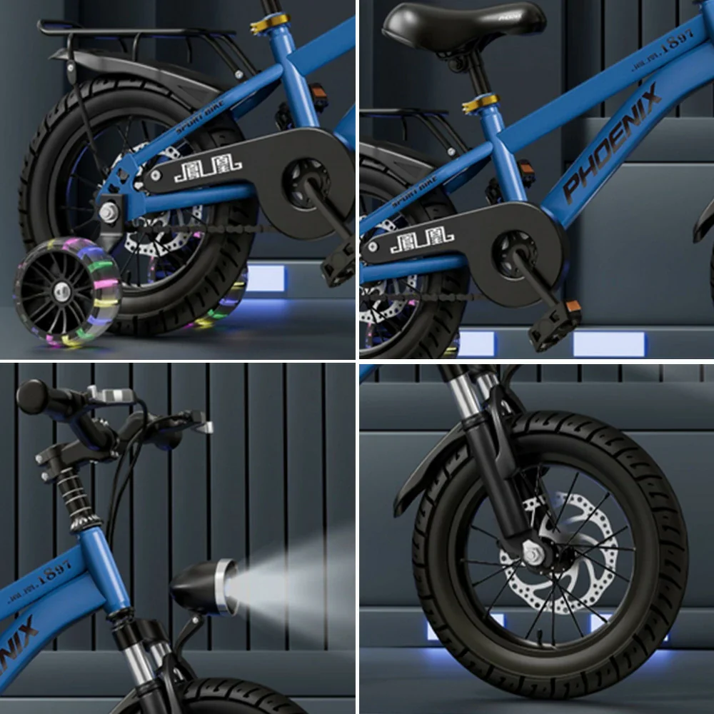 VOLTUS 18/20/22 Kids' Bike with Rear Seat – Integrated or Spoke Wheels - Blue - Image 10