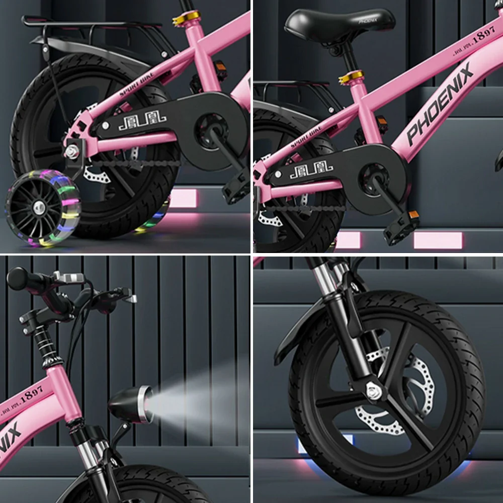 VOLTUS 18/20/22 Kids' Bike with Rear Seat – Integrated or Spoke Wheels - Pink - Image 3