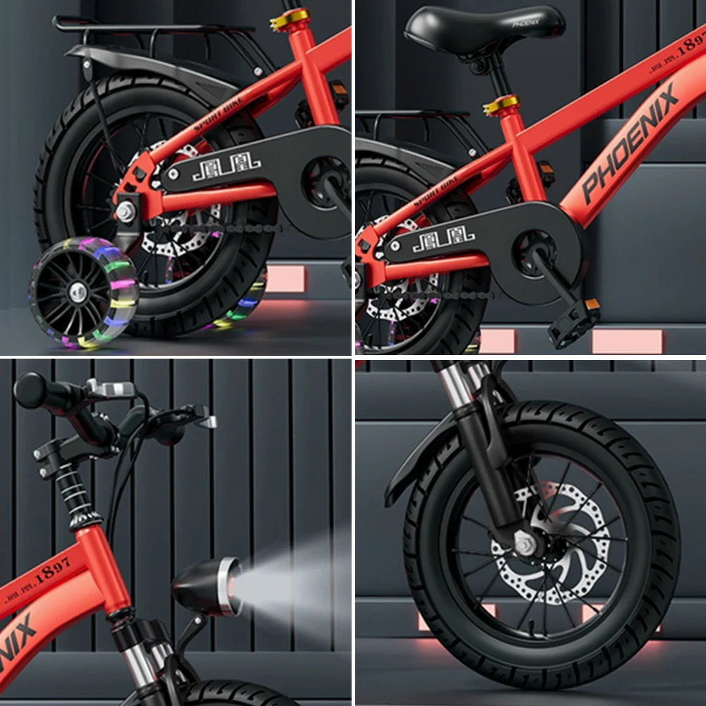 VOLTUS 18/20/22 Kids' Bike with Rear Seat – Integrated or Spoke Wheels - Red - Image 10