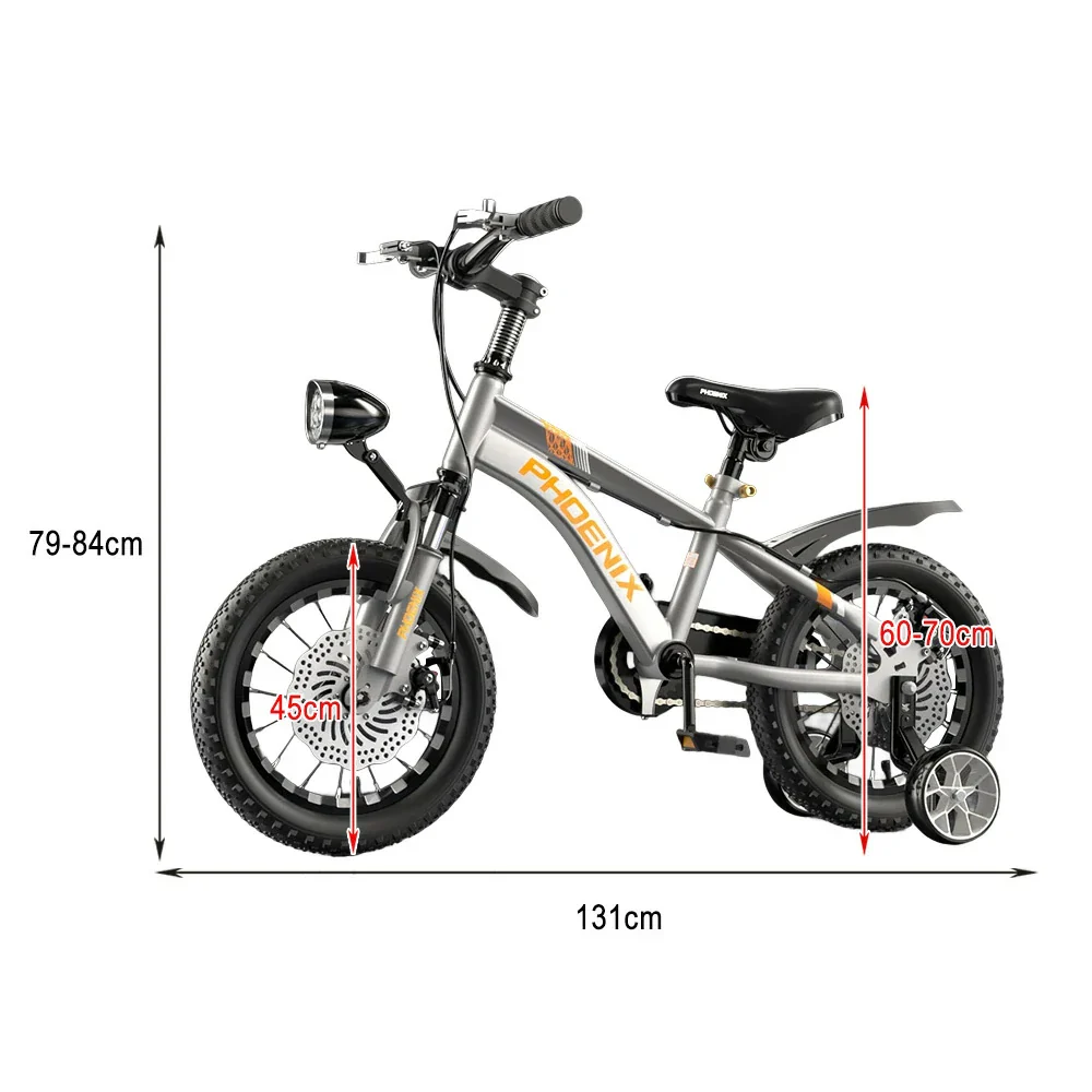 VOLTUS 14/18/22 Inch Children's Bicycle Foot Support & Training Wheels CNC Double-Layer Knife Ring - Silvery - Image 13