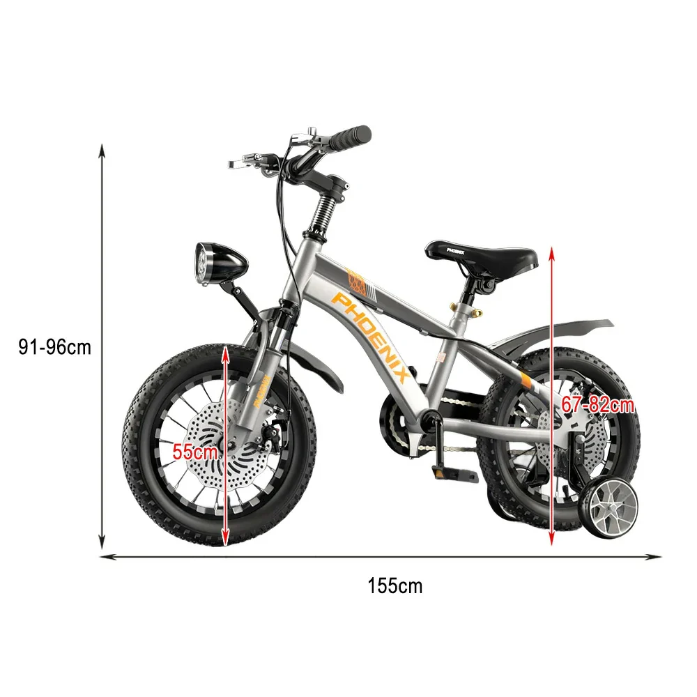 VOLTUS 14/18/22 Inch Children's Bicycle Foot Support & Training Wheels CNC Double-Layer Knife Ring - Silvery - Image 14