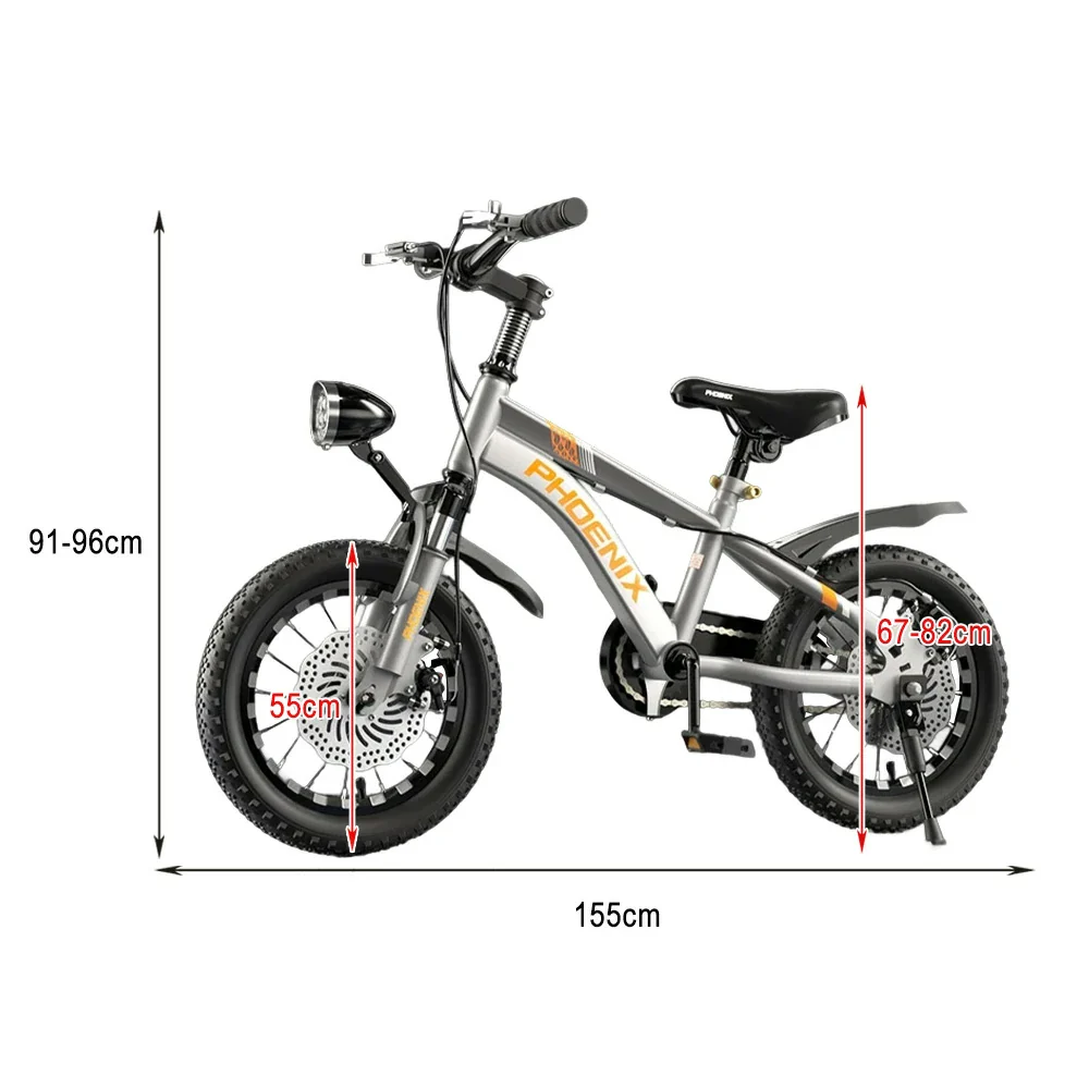 VOLTUS 14/18/22 Inch Children's Bicycle Foot Support & Training Wheels CNC Double-Layer Knife Ring - Silvery - Image 7