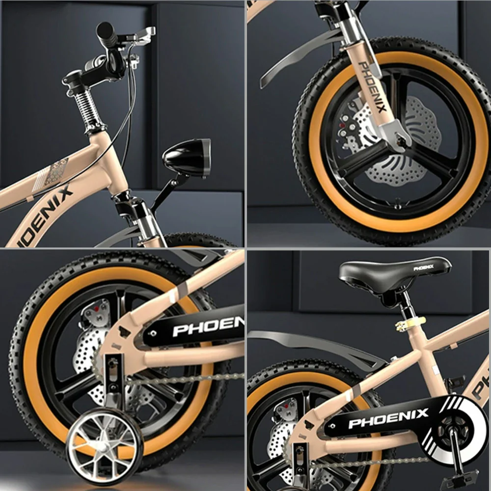VOLTUS 14/18/22 Inch Children's Bicycle Foot Support & Training Wheels Upgraded Magnesium Alloy Integrated Wheel - Golden - Image 10