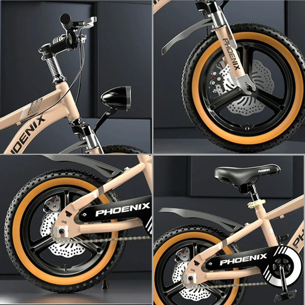 VOLTUS 14/18/22 Inch Children's Bicycle Foot Support & Training Wheels Upgraded Magnesium Alloy Integrated Wheel - Golden - Image 3