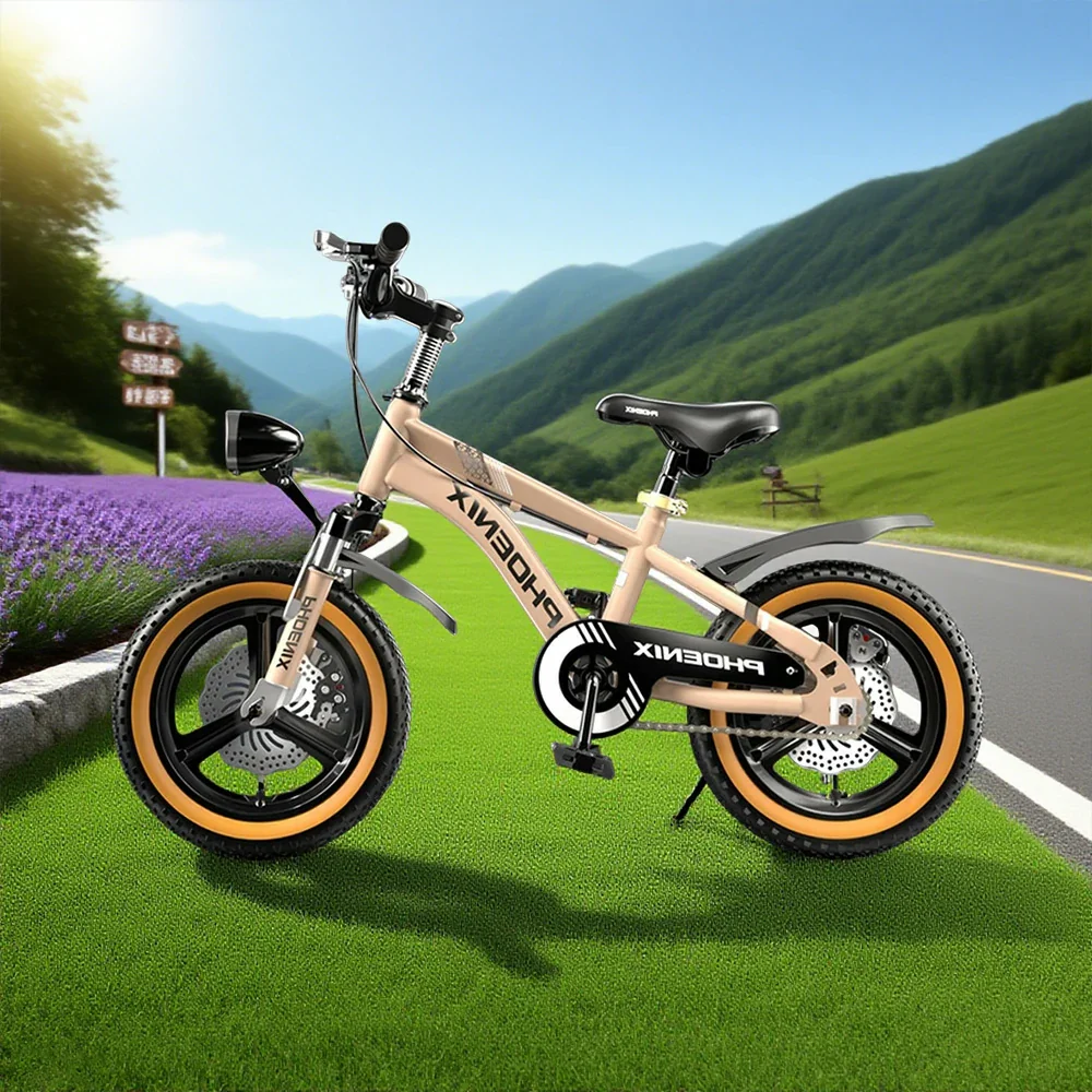 VOLTUS 14/18/22 Inch Children's Bicycle Foot Support & Training Wheels Upgraded Magnesium Alloy Integrated Wheel - Golden - Image 4
