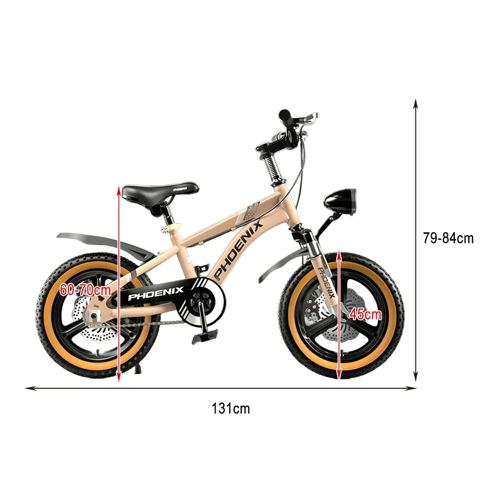 VOLTUS 14/18/22 Inch Children's Bicycle Foot Support & Training Wheels Upgraded Magnesium Alloy Integrated Wheel - Golden - Image 6