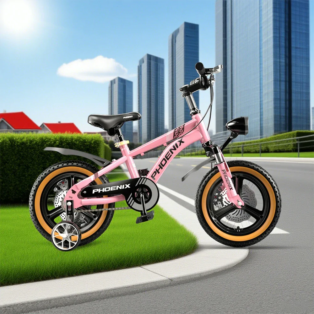 VOLTUS 14/18/22 Inch Children's Bicycle Foot Support & Training Wheels Upgraded Magnesium Alloy Integrated Wheel - Pink - Image 9