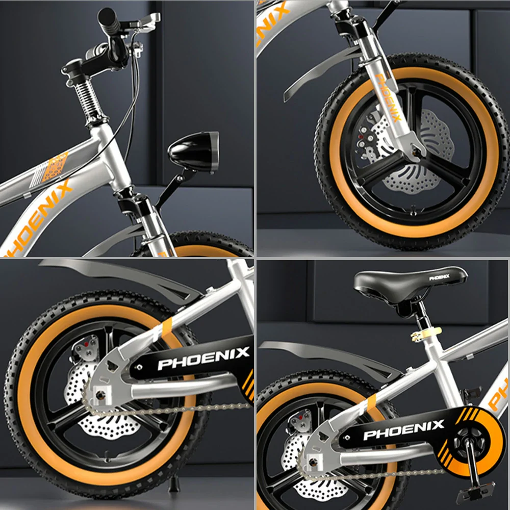 VOLTUS 14/18/22 Inch Children's Bicycle Foot Support & Training Wheels Upgraded Magnesium Alloy Integrated Wheel - Silvery - Image 3