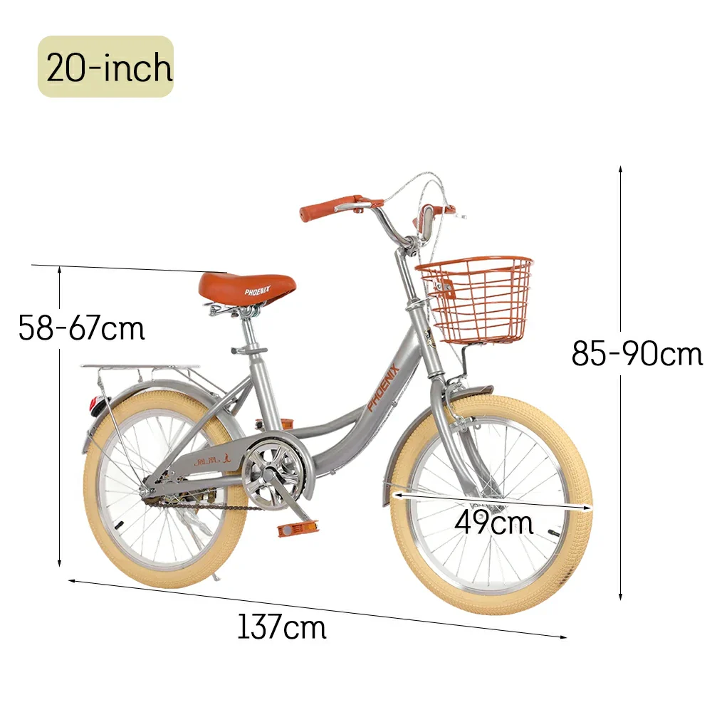 VOLTUS 16/20/22 Kids' Princess Bike - Standard & Training Wheel Options, Comfortable Seat, Safety Design - Silver - Image 6