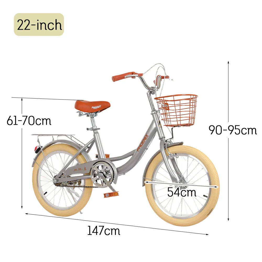 VOLTUS 16/20/22 Kids' Princess Bike - Standard & Training Wheel Options, Comfortable Seat, Safety Design - Silver - Image 7